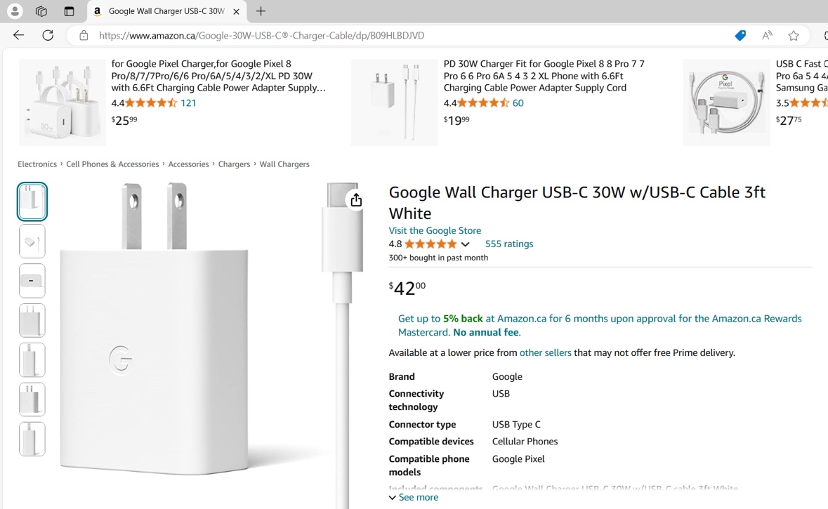 Google 30W Fast-Charging USB-C Wall Charger - White - photo 2
