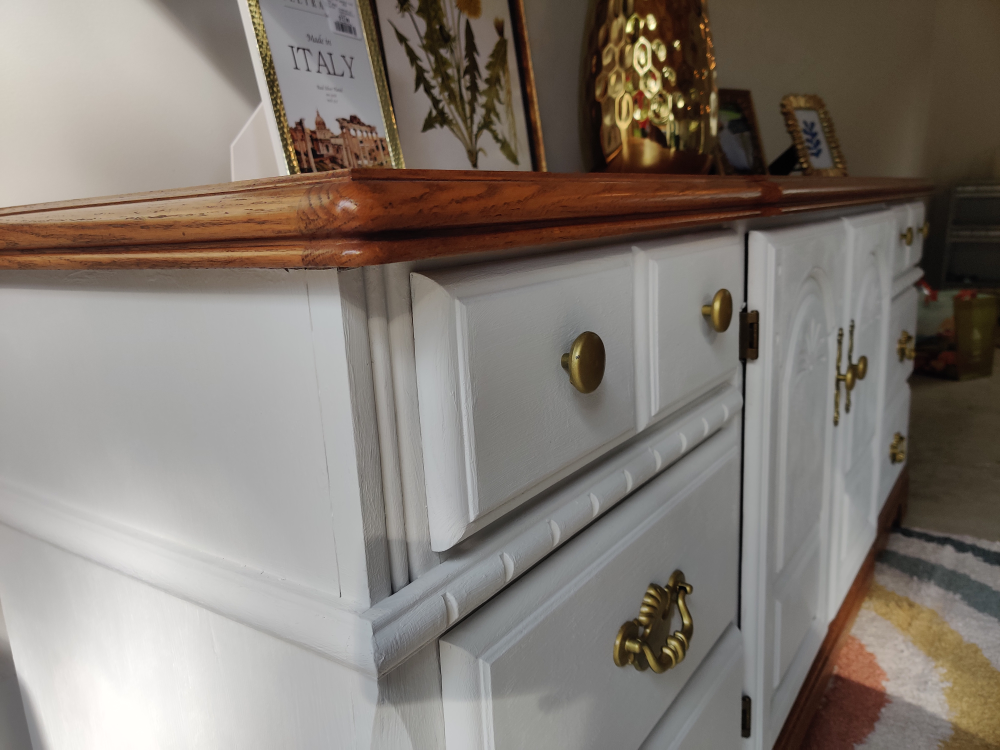 White Dresser with Oak Top - photo 4