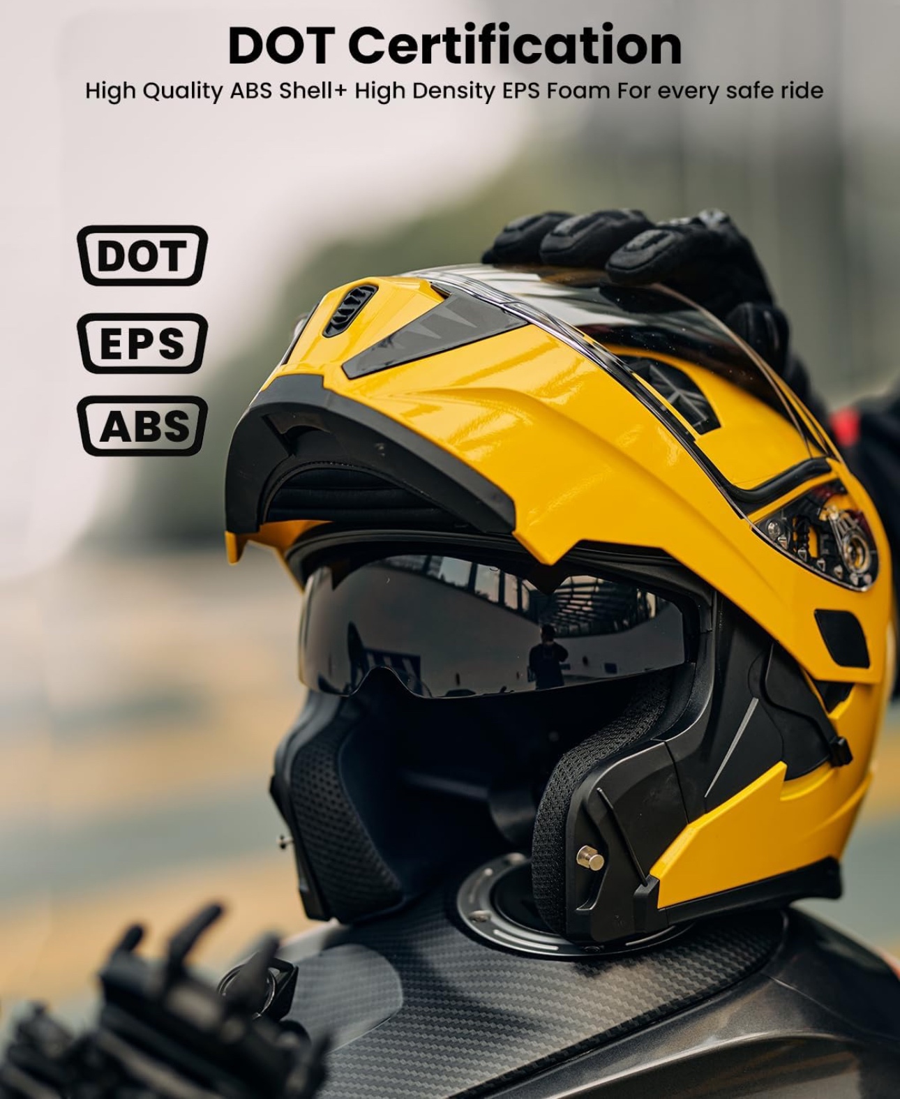 Yellow Motorcycle Helmet - photo 2