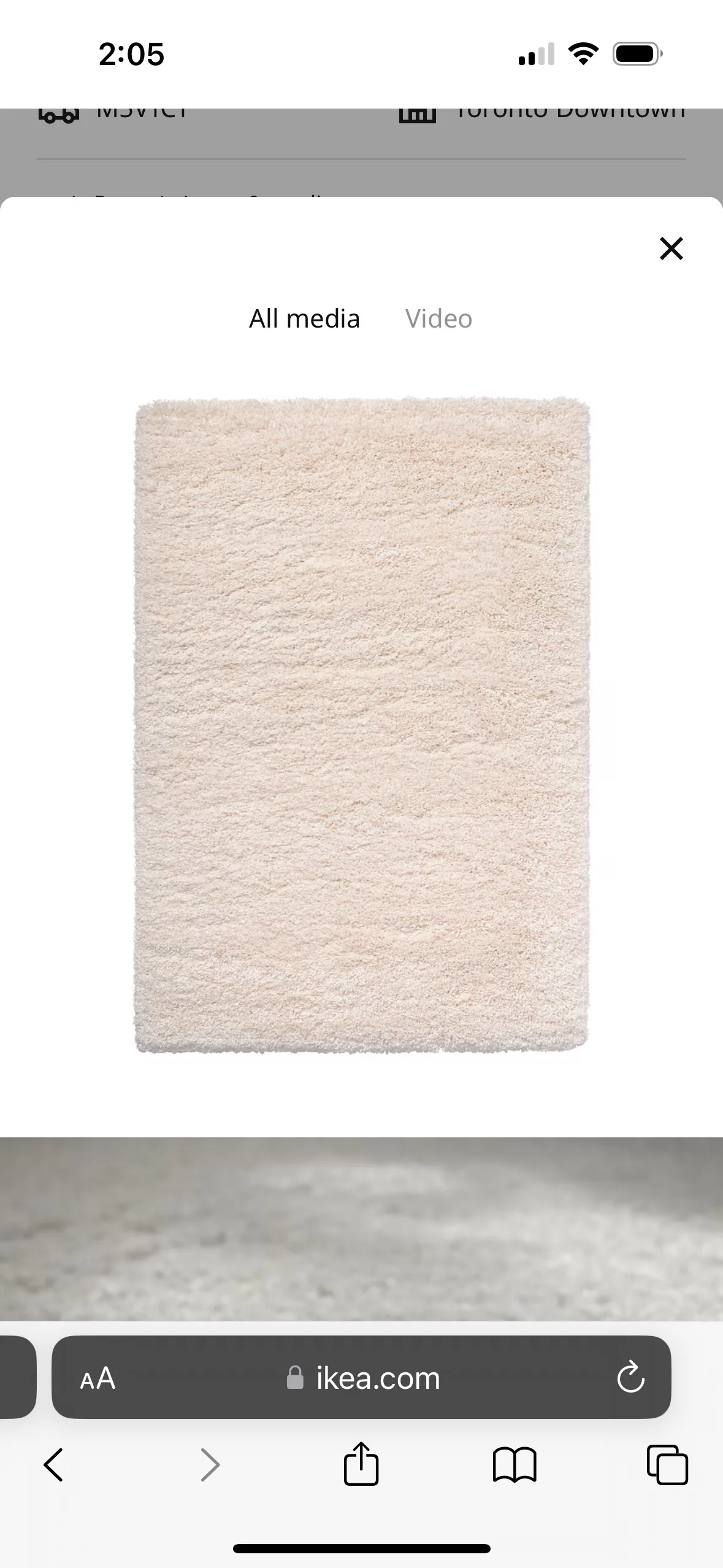 IKEA extra large VOLLERSLEV Cream Rug thumbnail