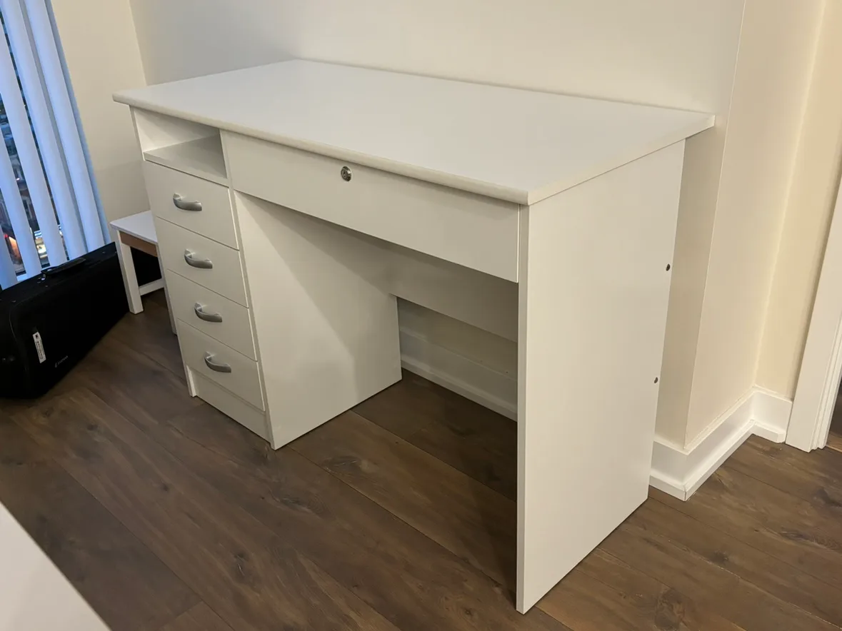 White Desk with Drawers thumbnail