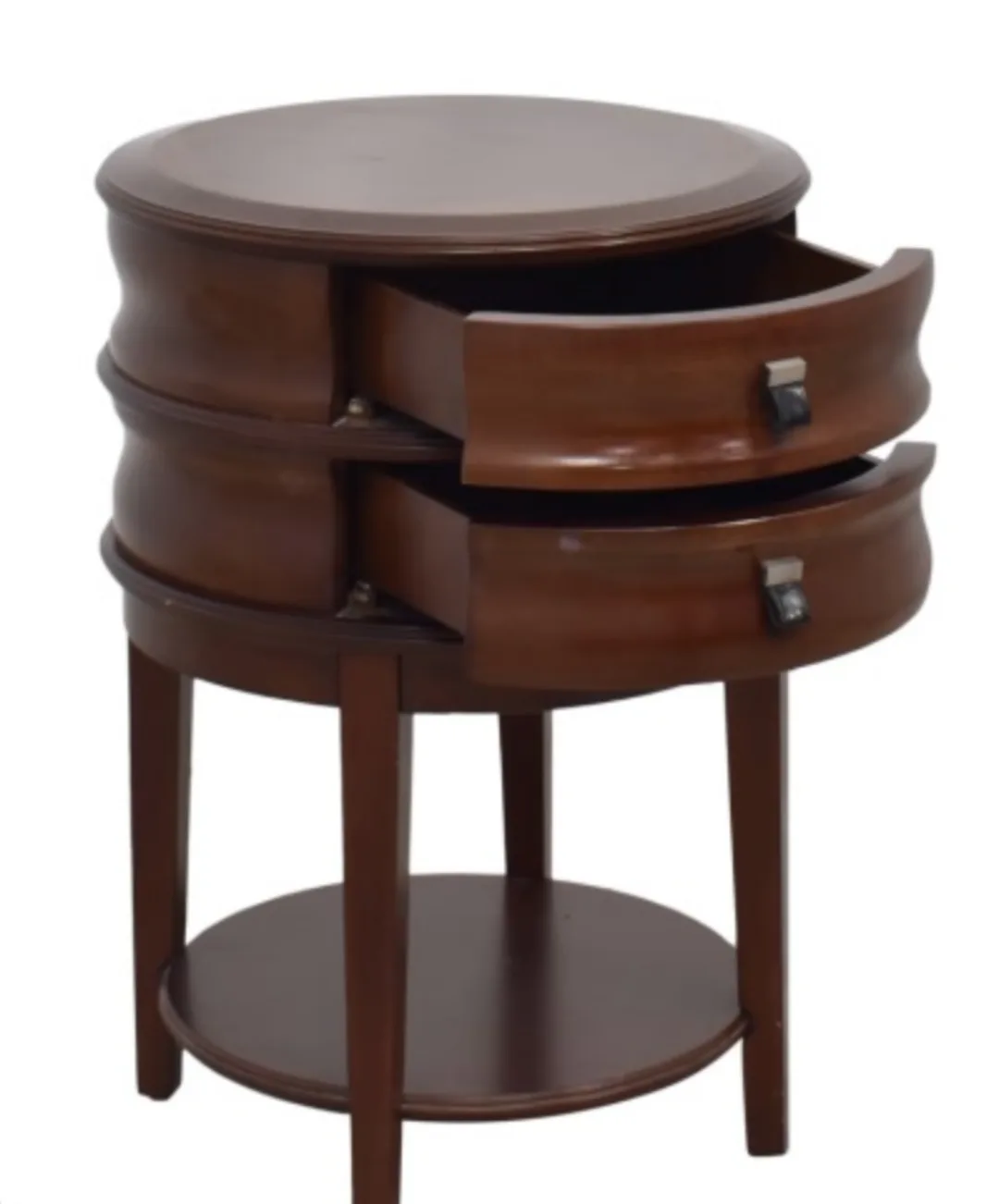 Round End Table with Two Drawers AUTHENTIC BOMBAY AND CO image indicator(2)