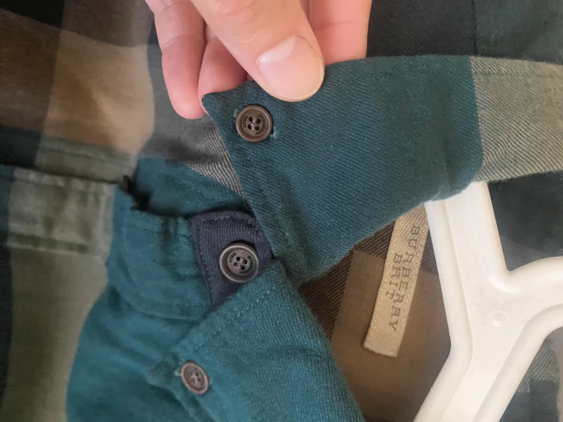 Burberry Men dark green shirt with iconic pattern design size M image indicator(3)