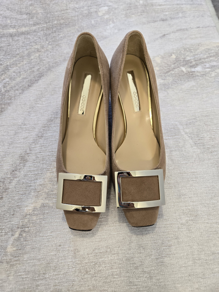 Suede Block Heel Pumps size 6