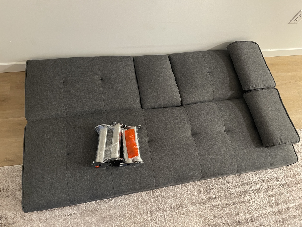 Futon Sofa Bed, Dark Grey (Like New) - photo 4