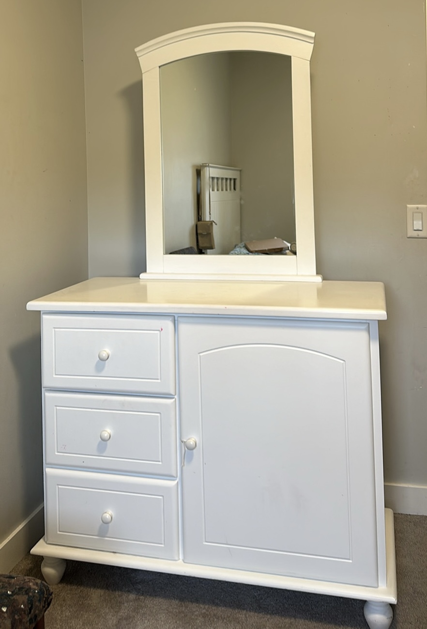 White Vanity Dresser with Mirror! - photo 2