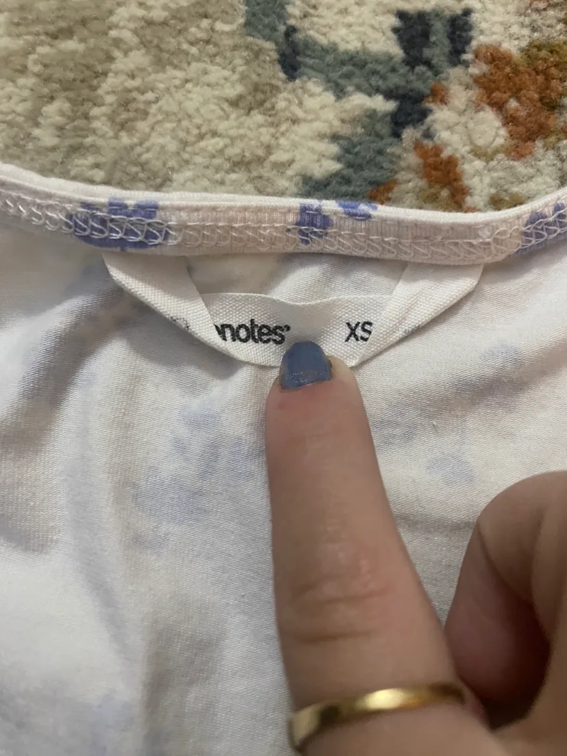 White Blue Floral Top with adjustable strings image indicator(3)