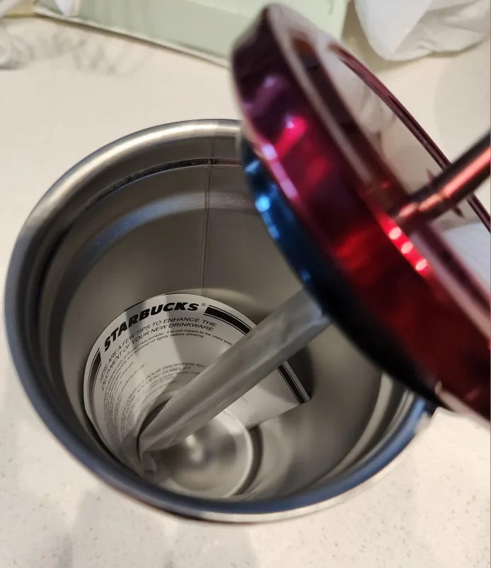Starbucks Red Tumbler with Straw (Never Used) image indicator(2)
