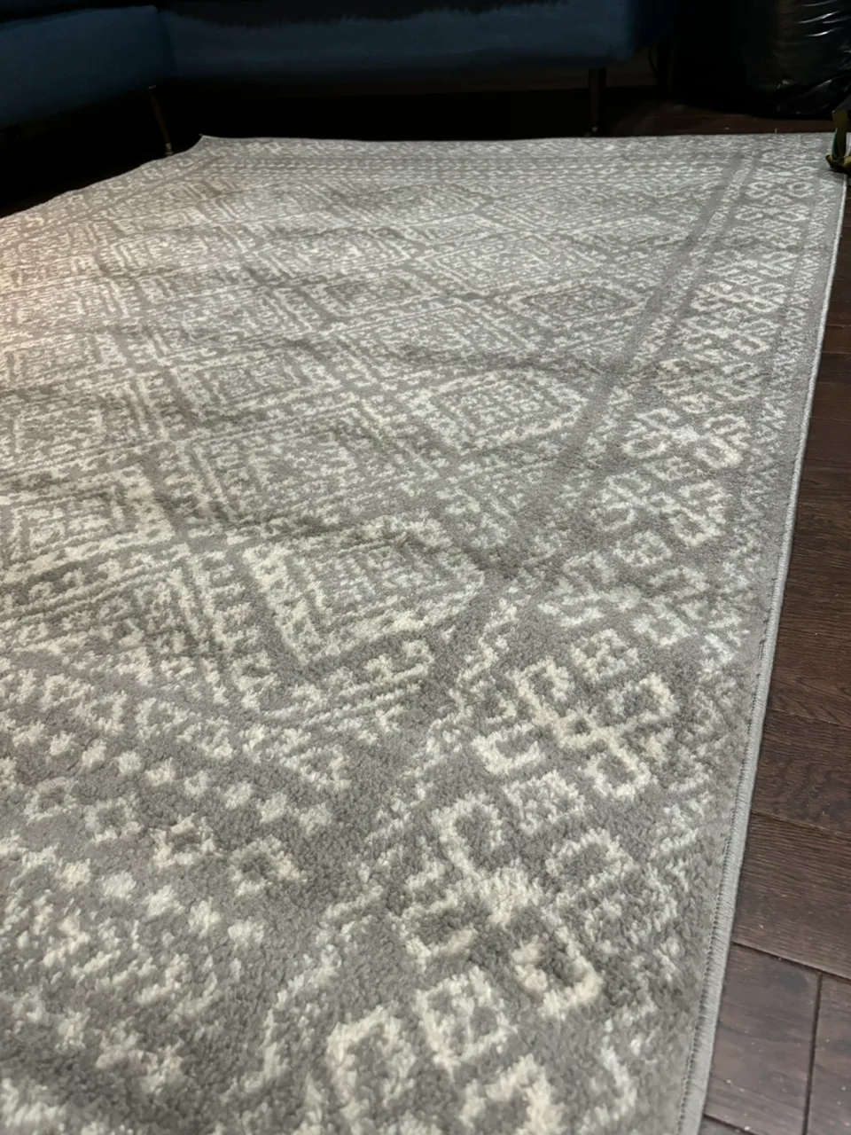 Grey Patterned Area Rug thumbnail