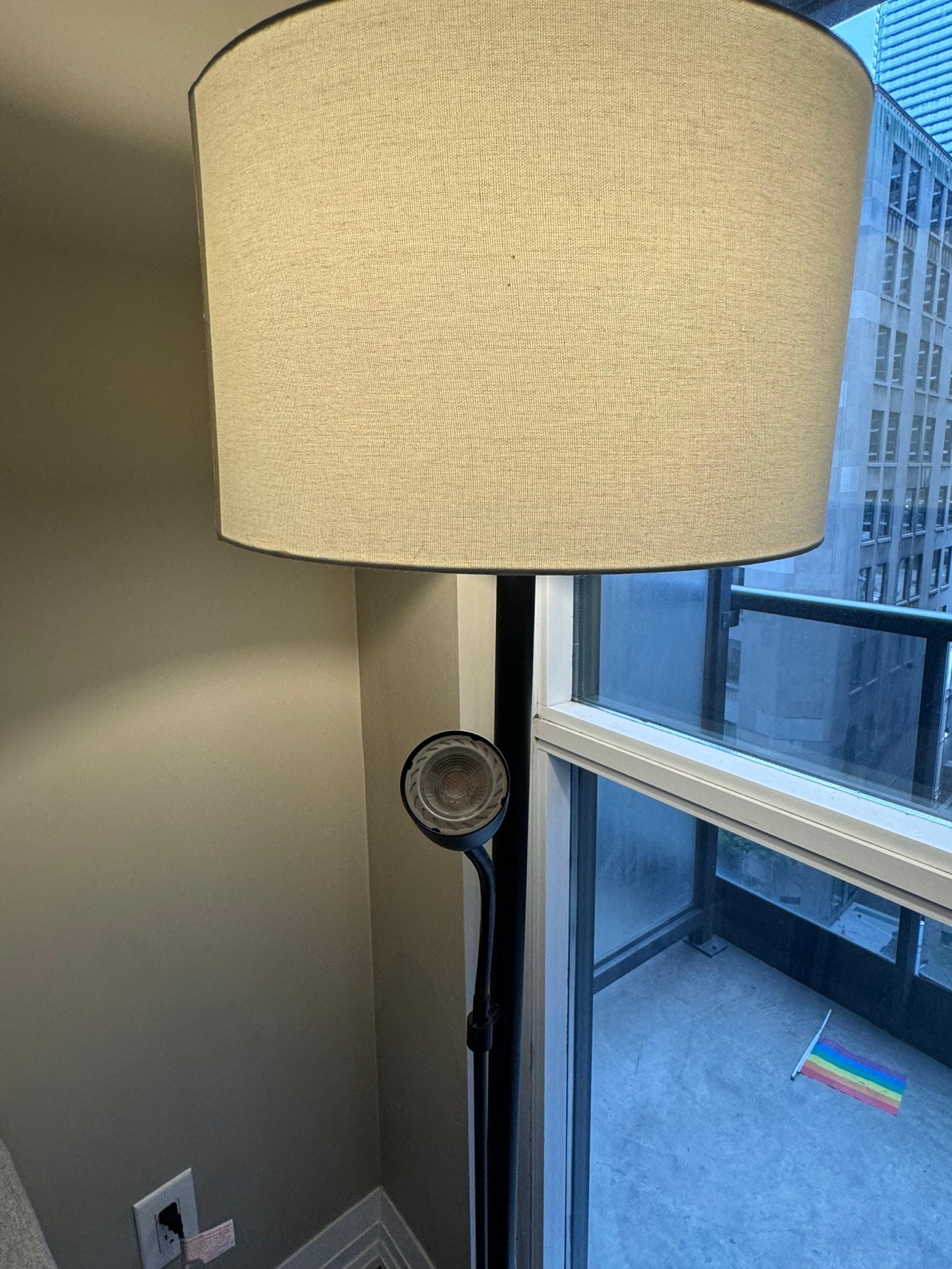 Black Floor Lamp with White Shade - photo 5