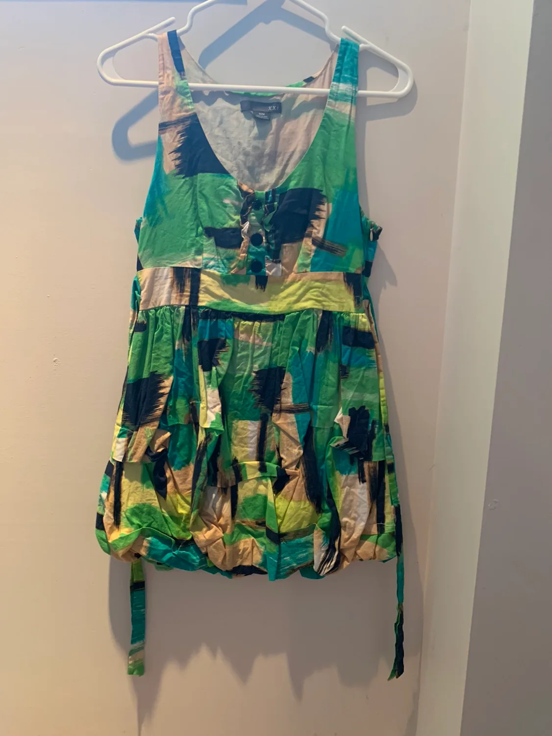 Green and Blue Abstract Print Dress thumbnail