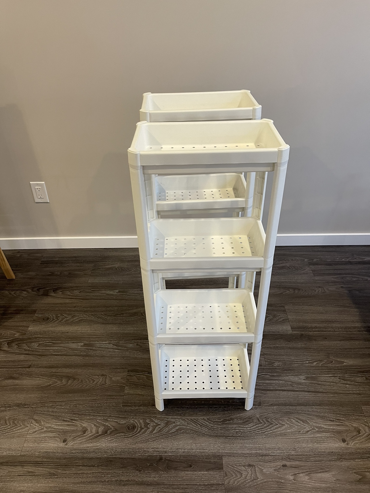 White Storage Shelves for Two