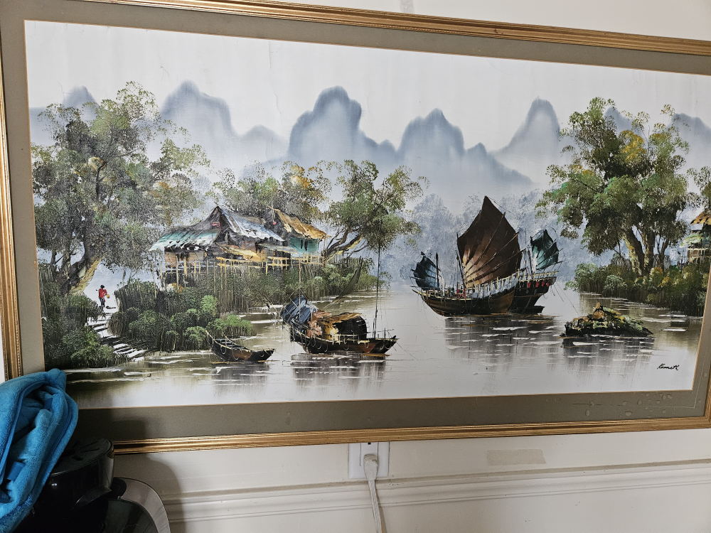 Framed Asian Landscape Painting
