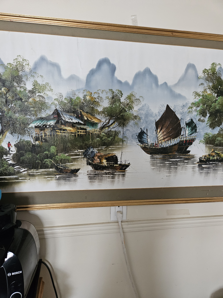 Framed Asian Landscape Painting - photo 2