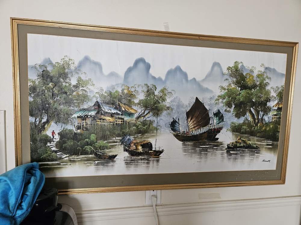 Framed Asian Landscape Painting - photo 3