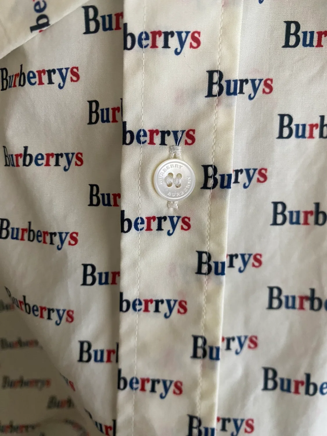 Burberry Men white shirt with logo prints size M image indicator(6)