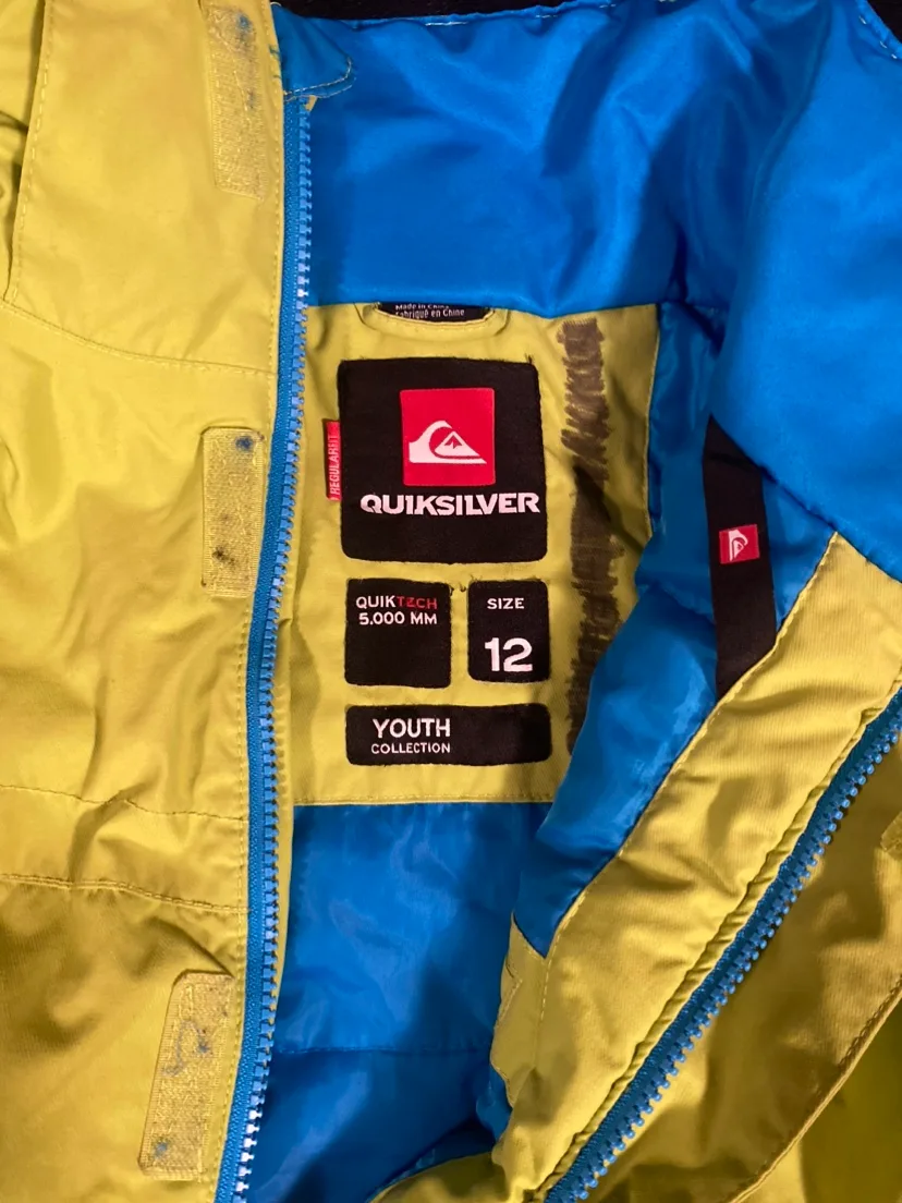 Quiksilver Youth Size 12 Ski winter green Jacket image indicator(2)