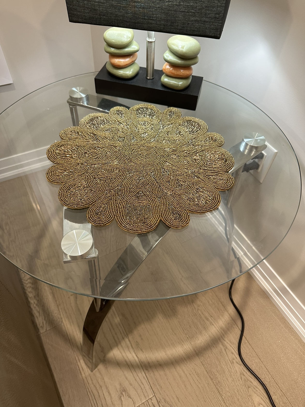 Glass and Chrome Coffee and Side Table - photo 3