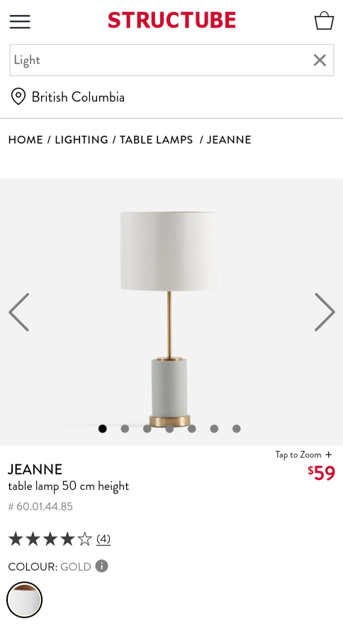 Structure Table Lamp 2 for $20