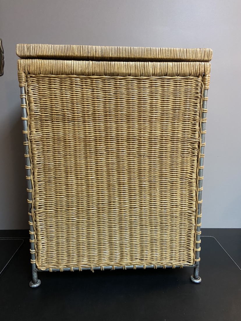 Wicker Storage Basket with Metal Frame