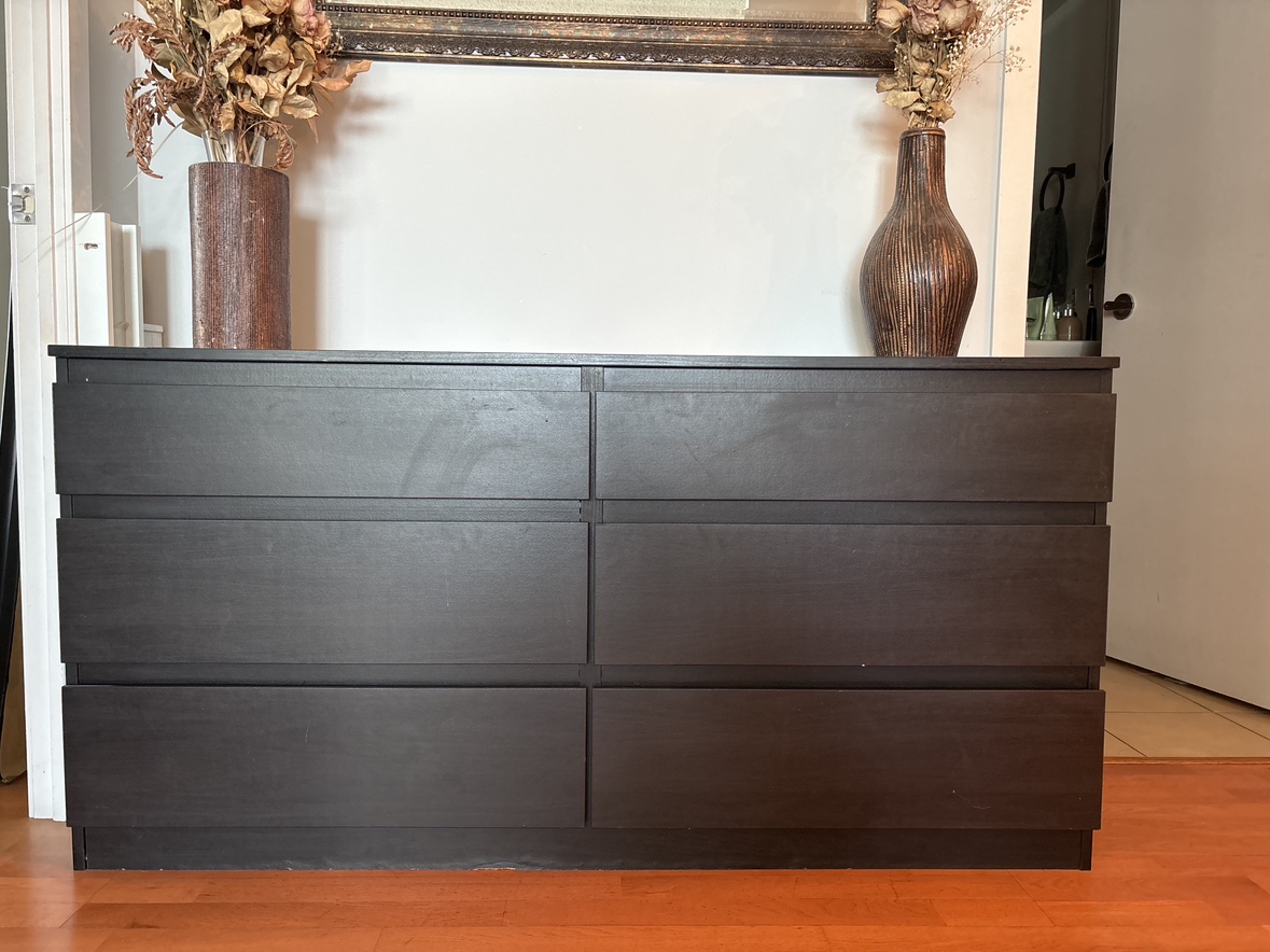 Black 6 Drawer Dresser