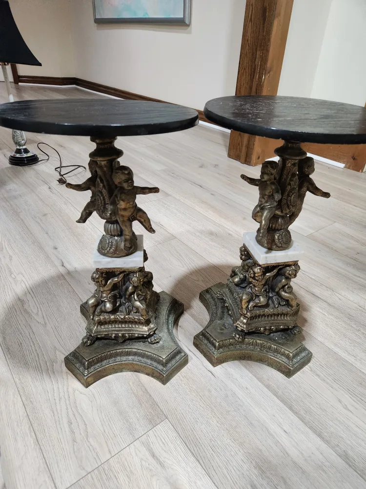 Pair of Cherub End Tables x 2 image indicator(3)