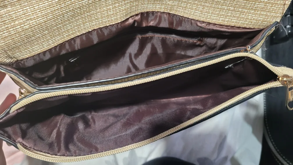 Tan Clutch Purse with Gold Accents image indicator(2)