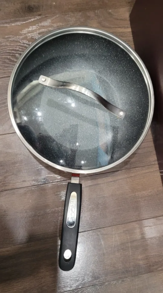 Gently used Starfrit The Rock -Fry Pan with glass lid. thumbnail