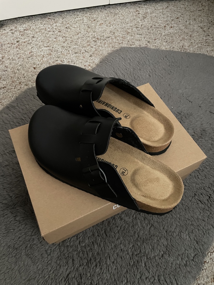 Black Leather Clogs - photo 3