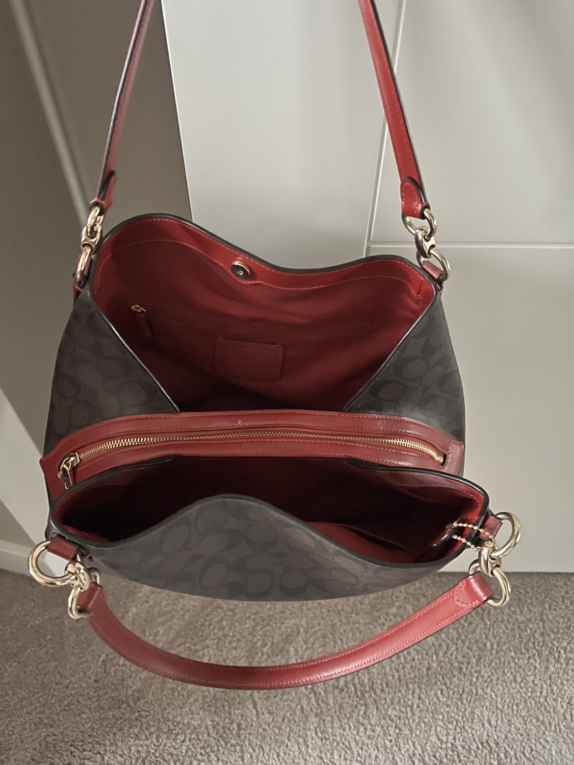 Coach Signature Brown and Red Tote Bag - photo 2