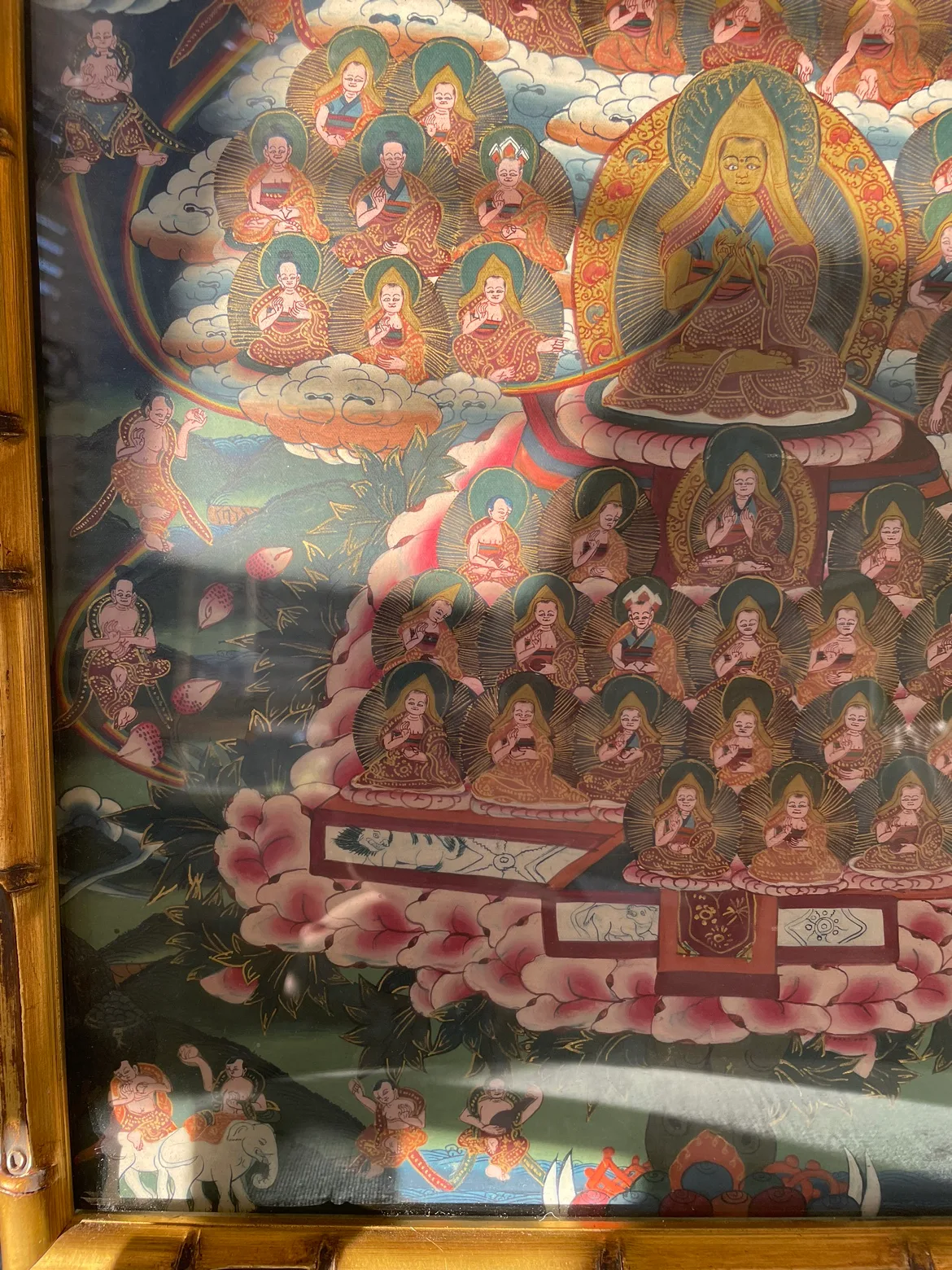 Framed mandala thangka original painting from India 70s image indicator(7)