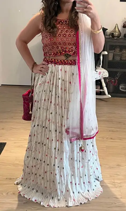 Pink Embroidered Lehenga Wedding Festive Party