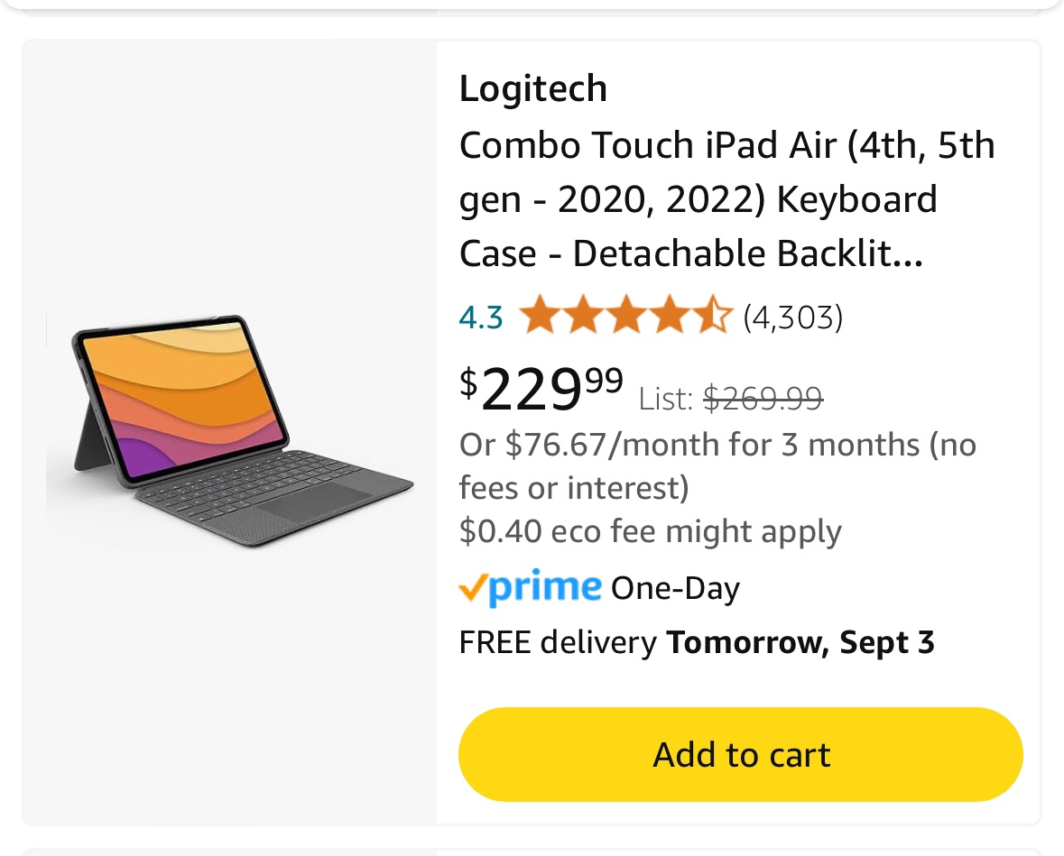 🧡LOGITECH Magnetic iPad Keyboard Case (Combo Touch 10.5 inch) - photo 3