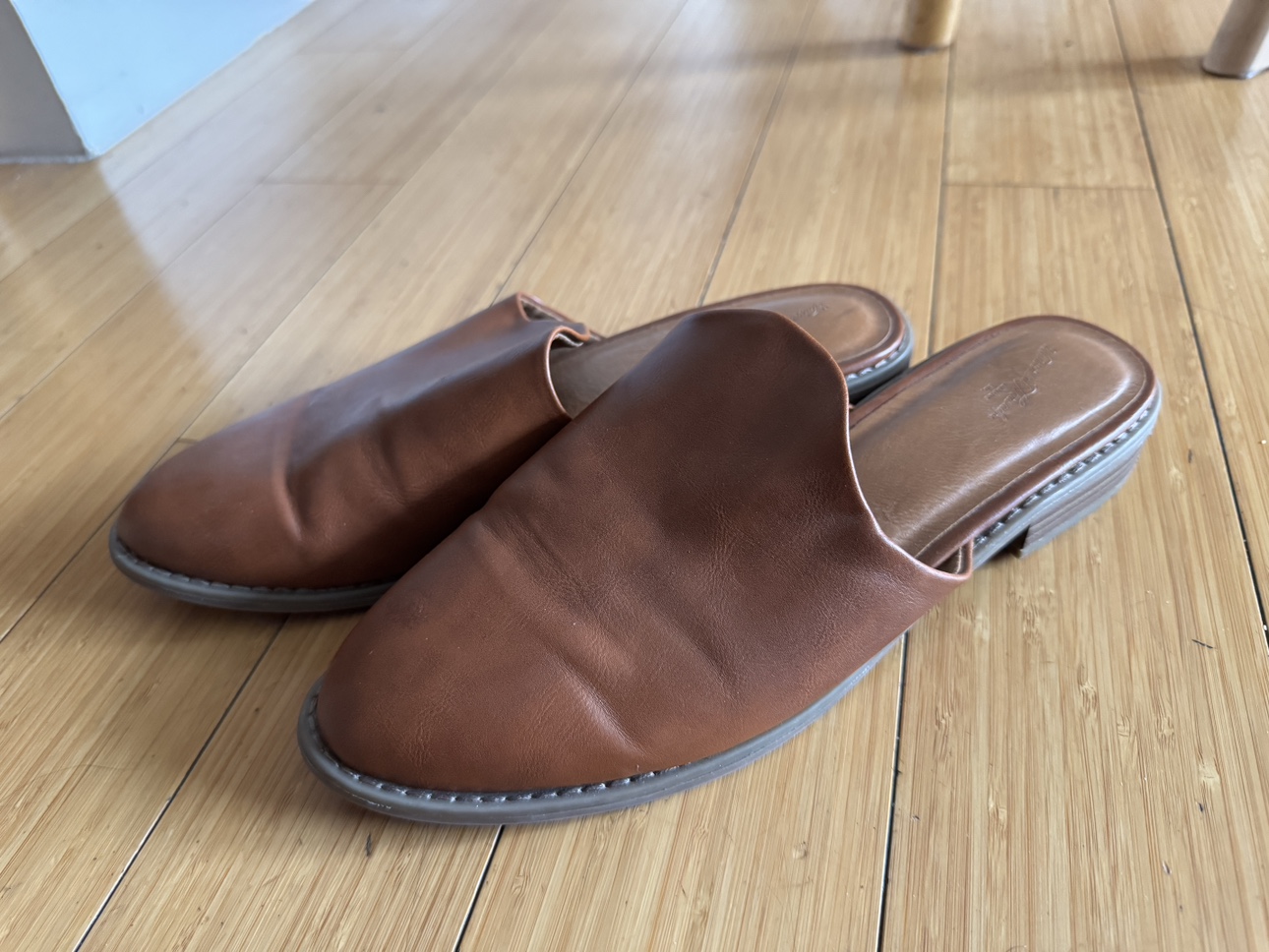 Brown Leather Mules