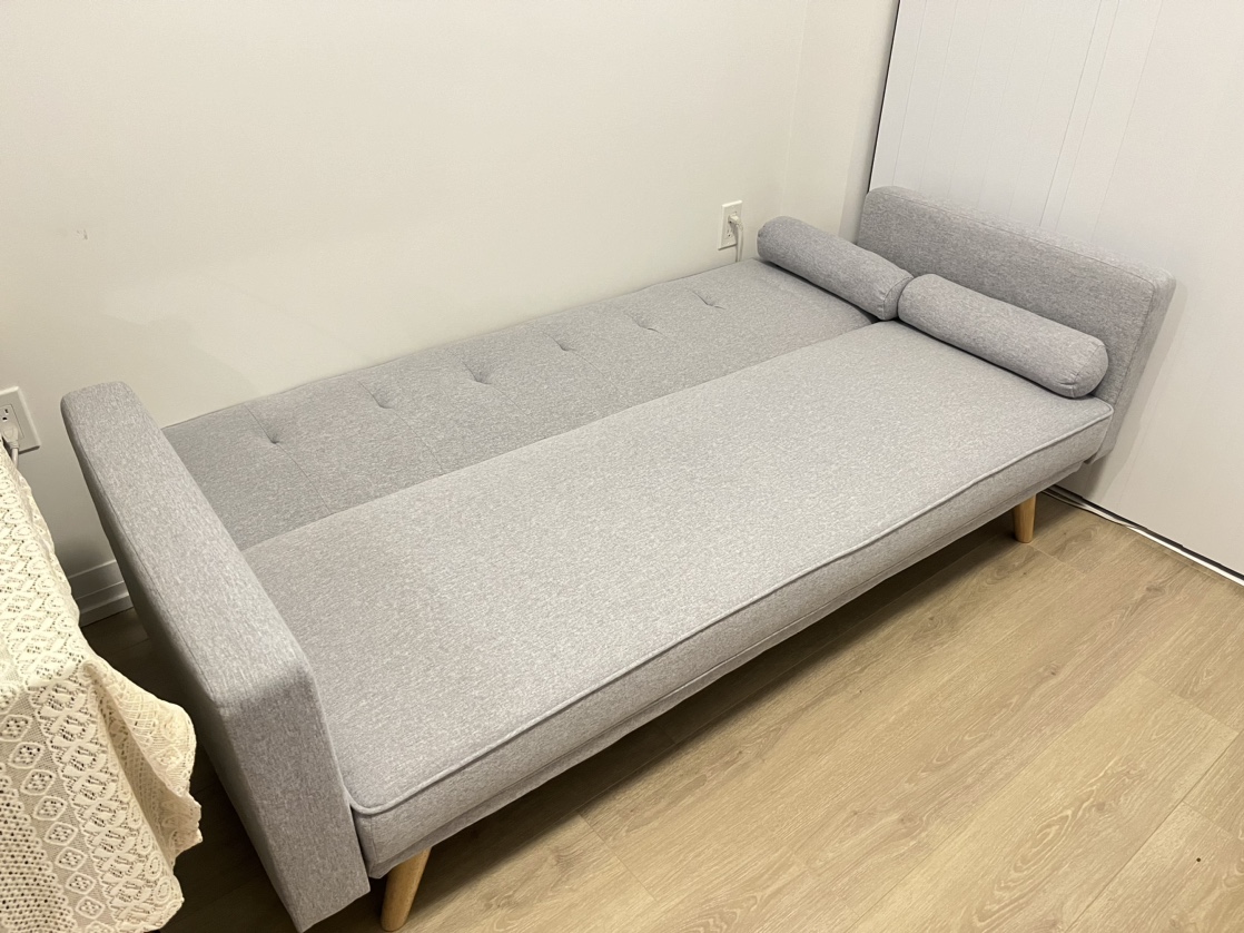 Light grey upholstered sofa bed - photo 2
