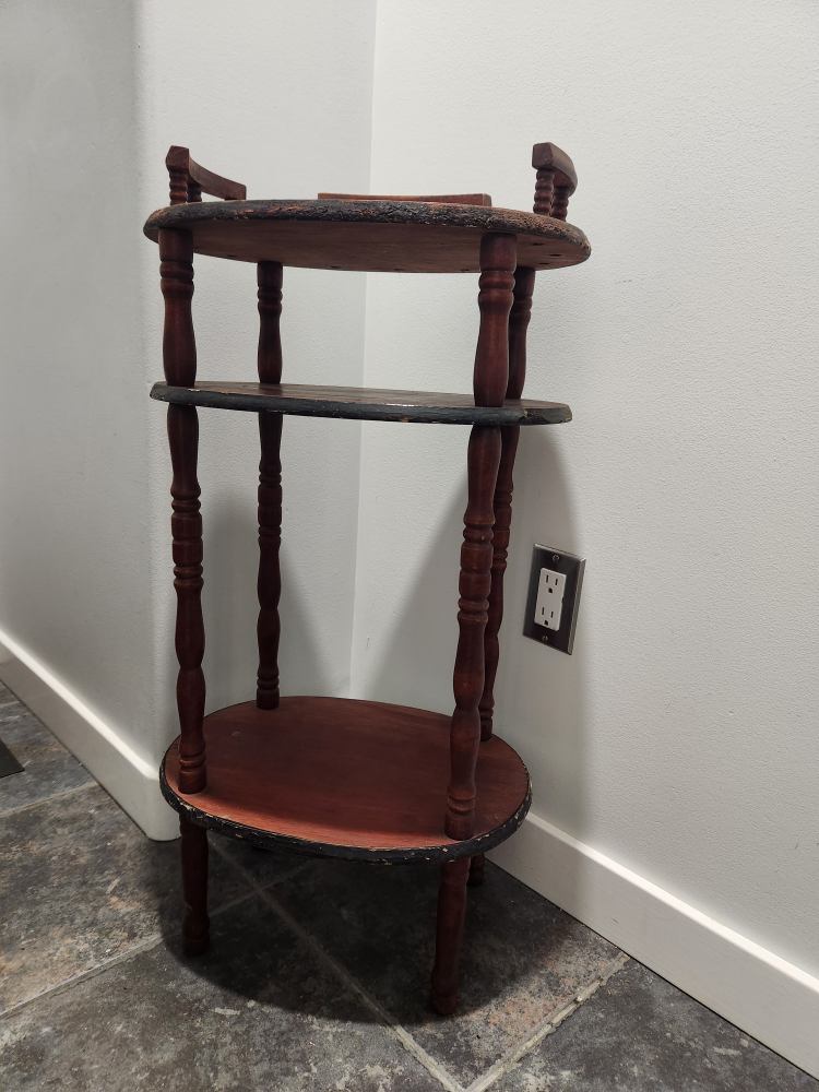 Rustic Three Tiered Wooden Side Table - photo 2
