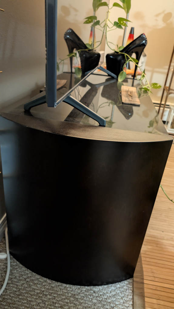 Black TV Stand with Glass Top - photo 2