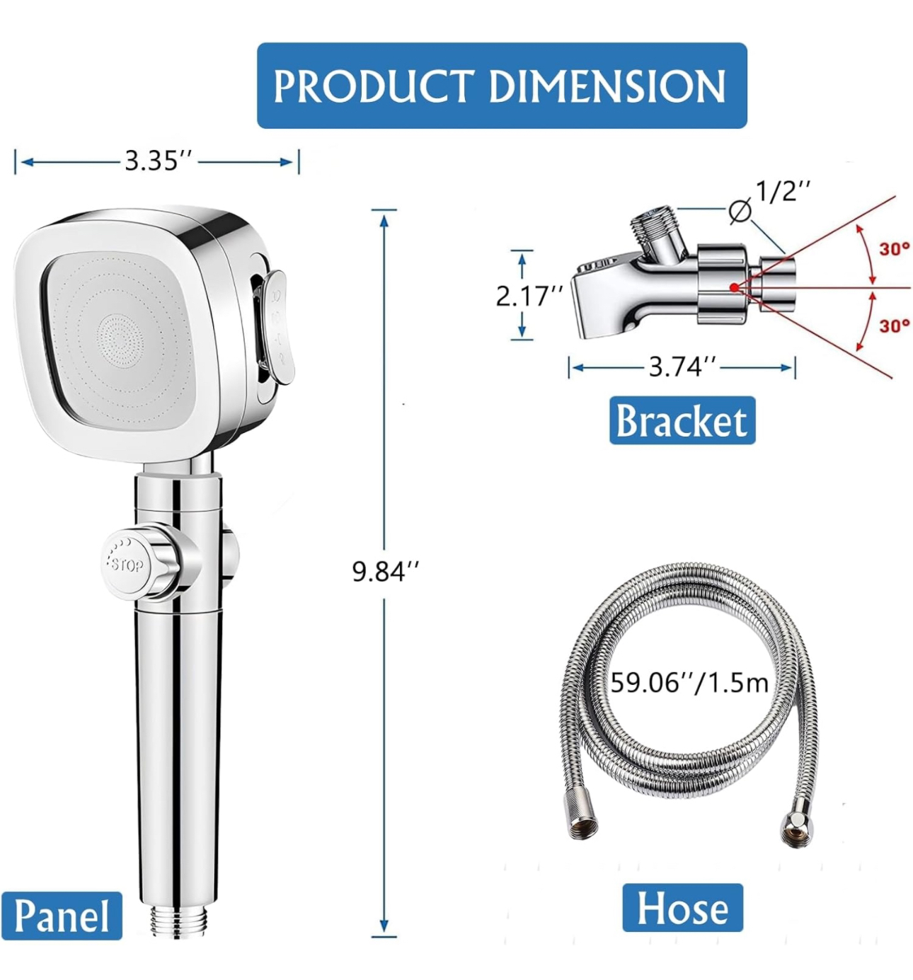 New*  4 spray modes showerhead - photo 2
