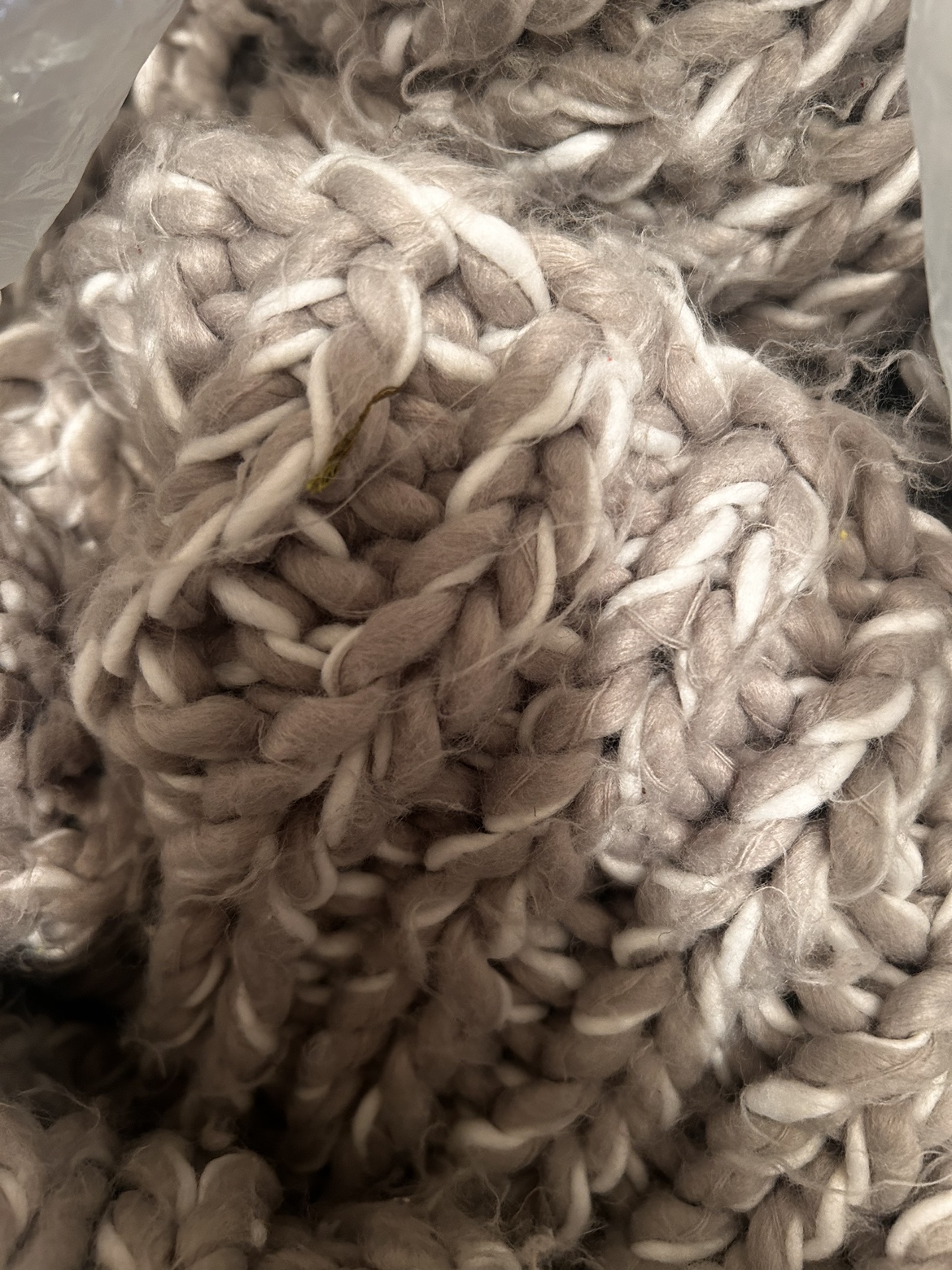 Grey and White handmade Knit blanket - photo 2