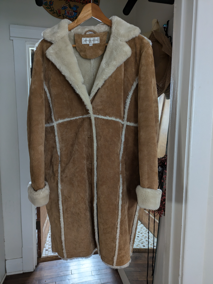 New Jones of New York, Penny Lane sherling coat, Medium