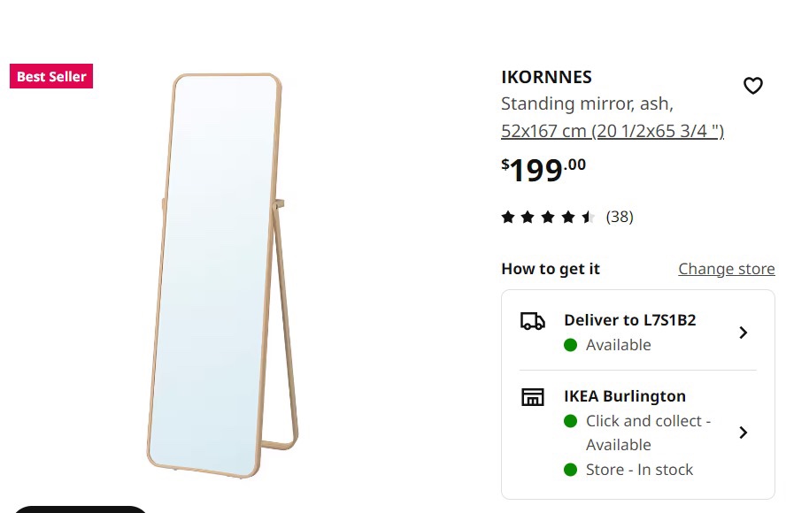 Ikornnes Standing Mirror - photo 2