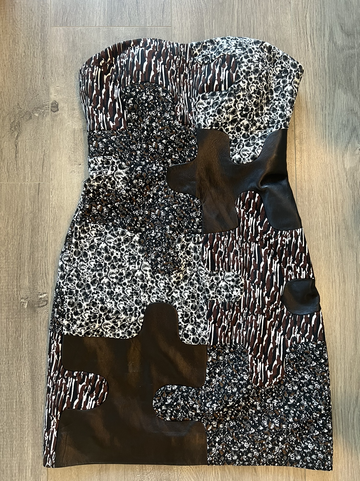 Diane von Furstenberg Animal Print Strapless Dress
