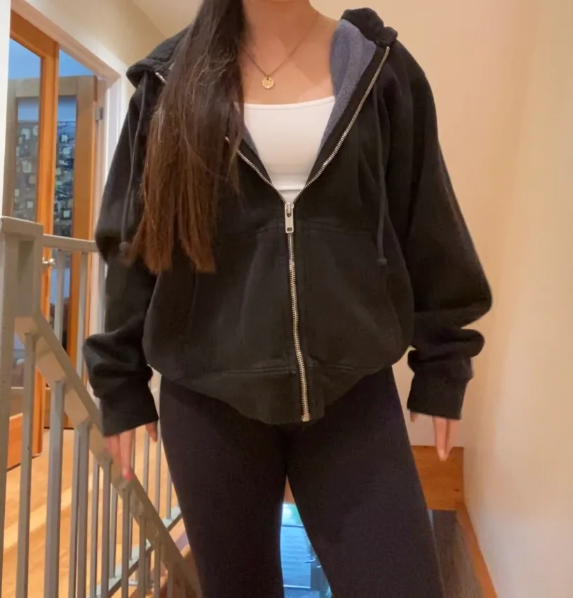 Brandy Melville Black Zip Up Hoodie thumbnail