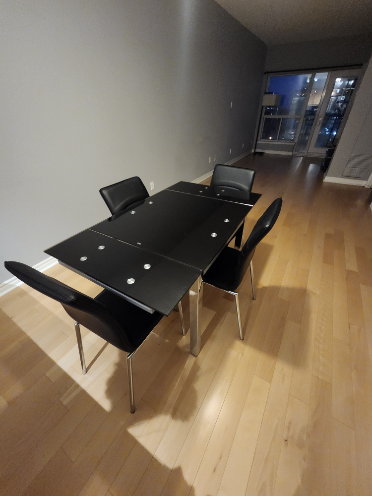 Expandable Black Glass Dining Table - photo 5