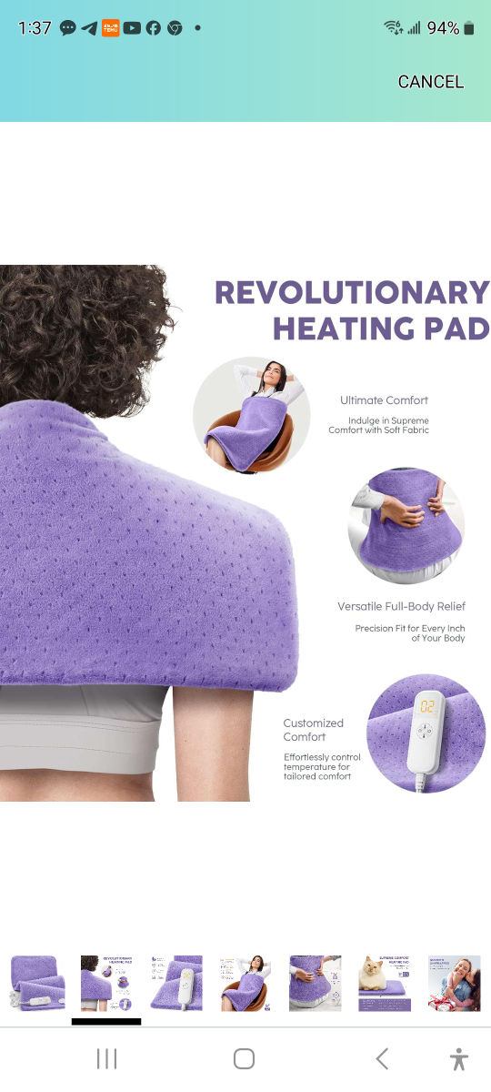 Brand new heating pad for back ,pain relief 33" x 17". - photo 2