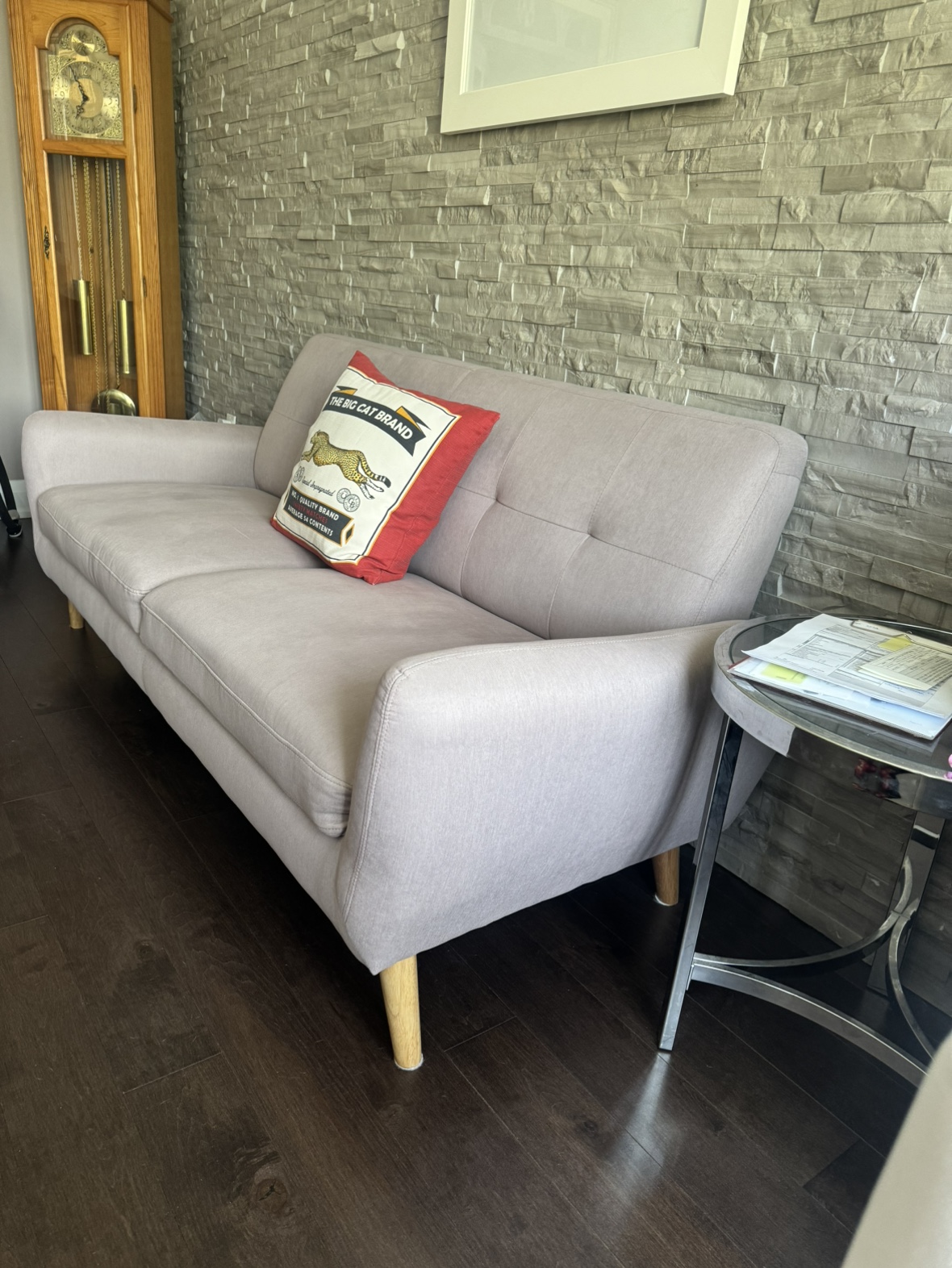Dusty rose 2 seater modern couch - photo 4