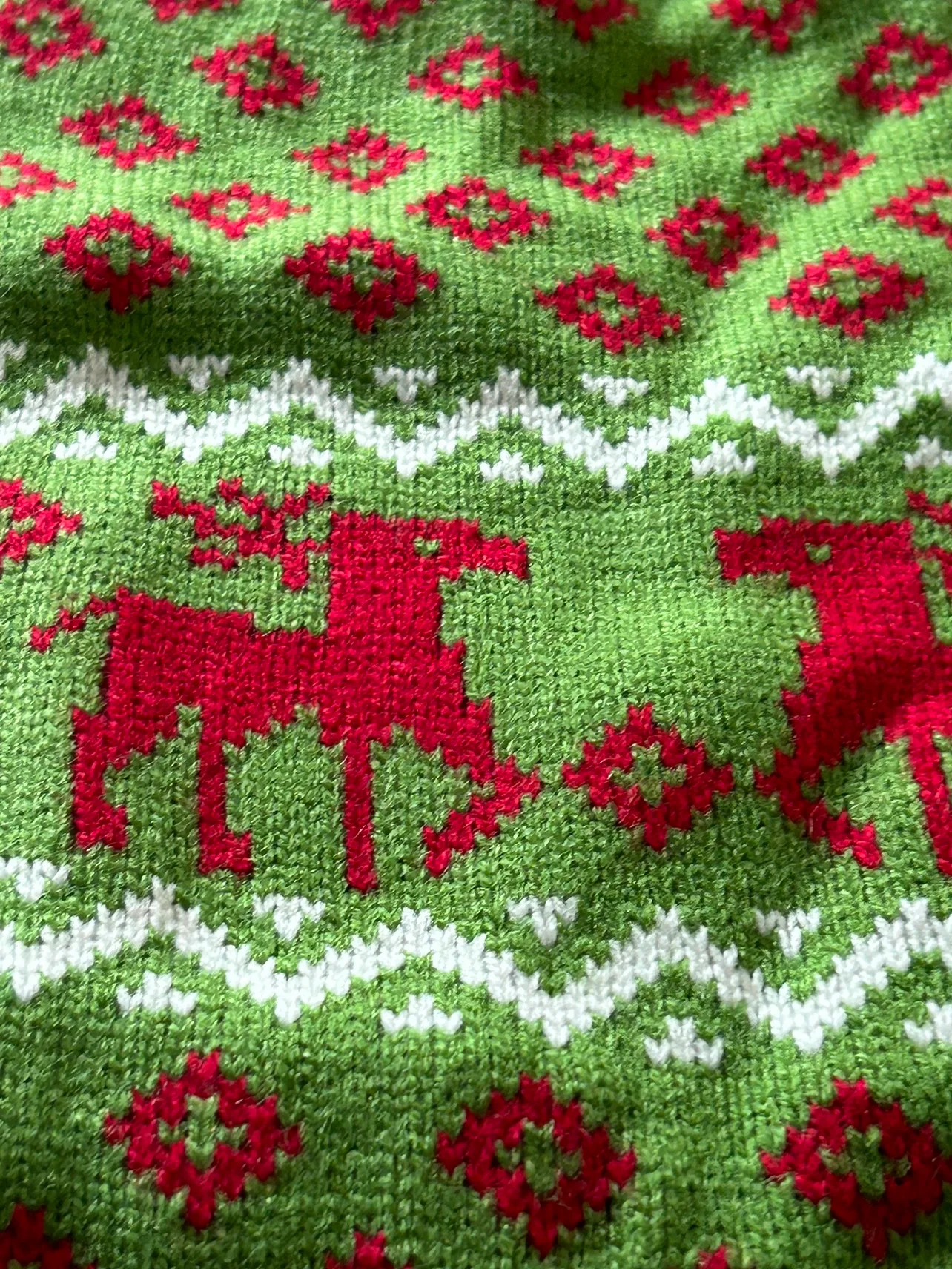 Knit Dog Sweater - Green and Red image indicator(2)