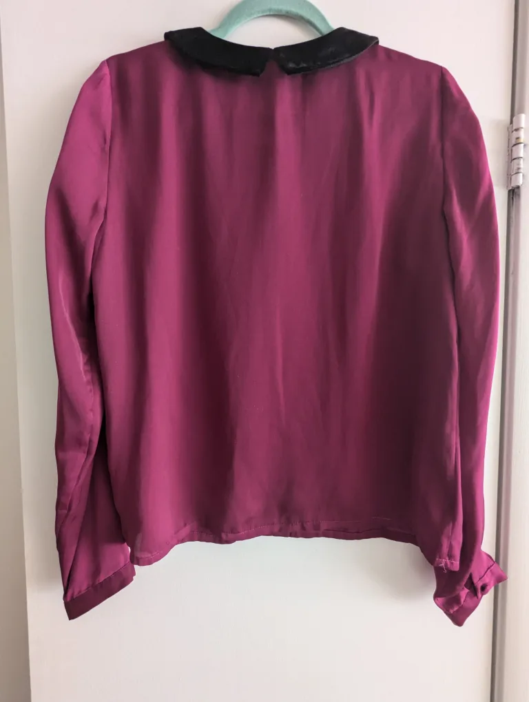 Vero Moda burgundy satin blouse image indicator(3)