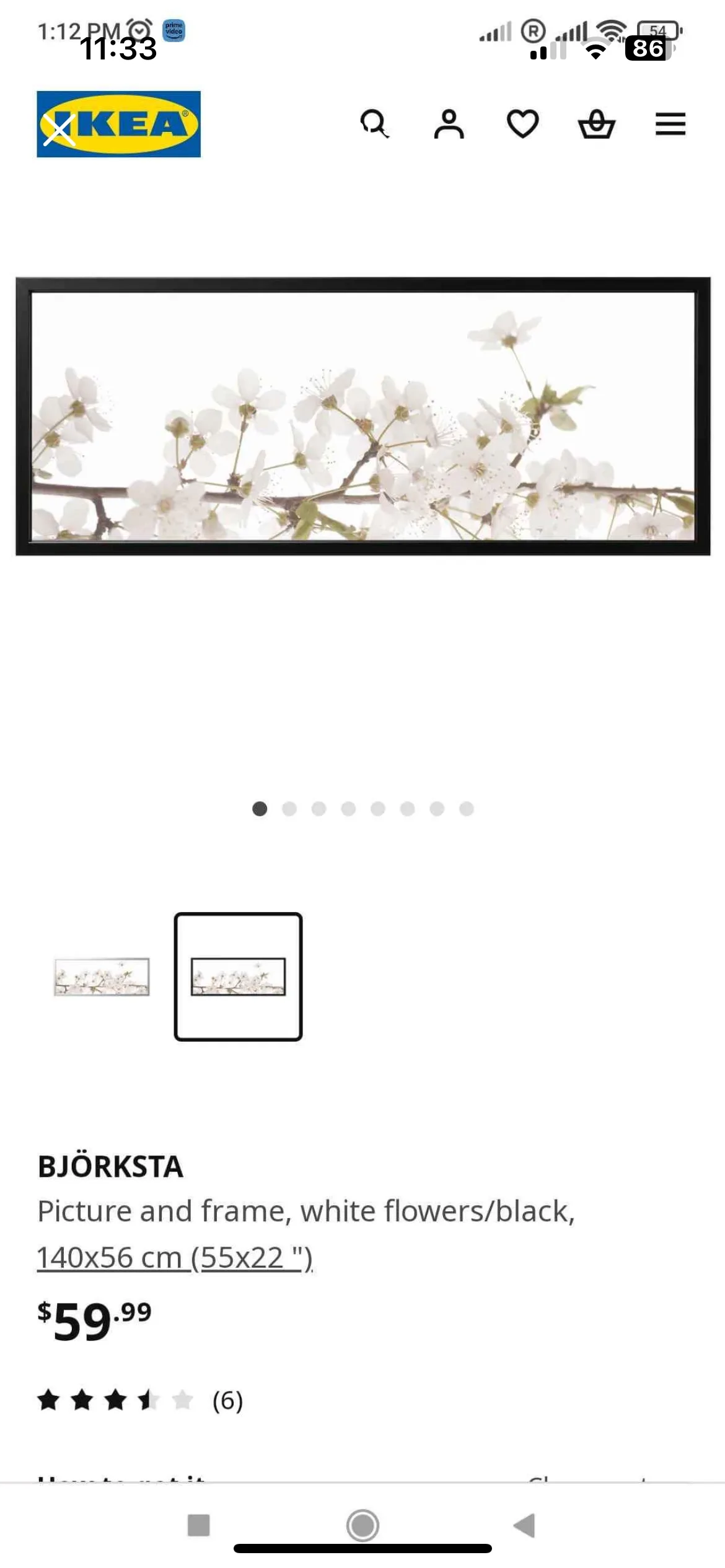 IKEA BJÖRKSTA Picture and Frame