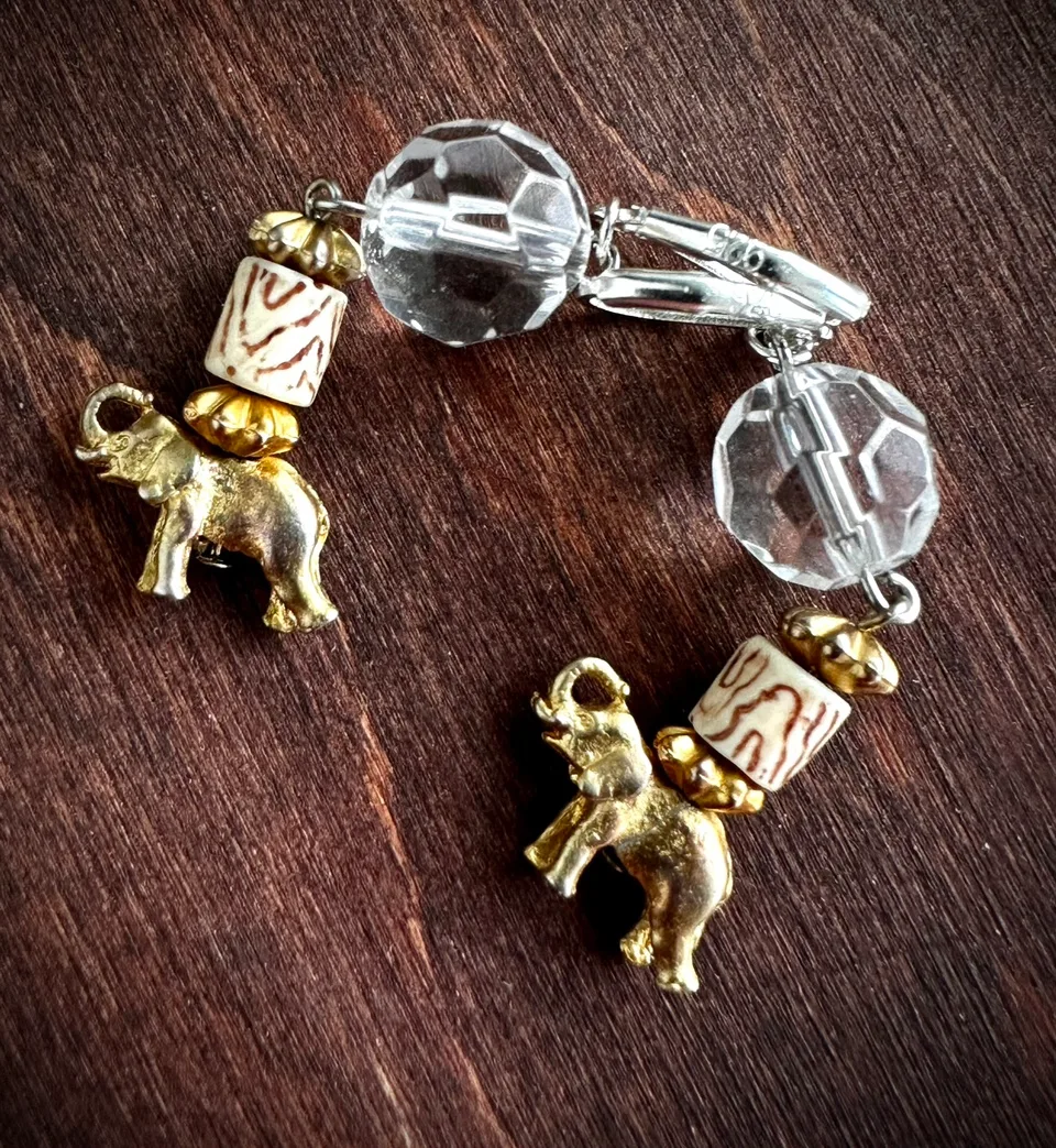925 Stamped Custom Made Elephant Earrings image indicator(3)